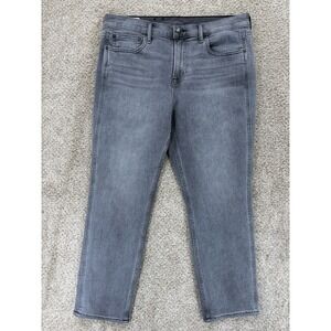 GAP Jeans Womens 32/14 Gray Vintage Slim Mid Rise Crop Straight Stretch Denim‎